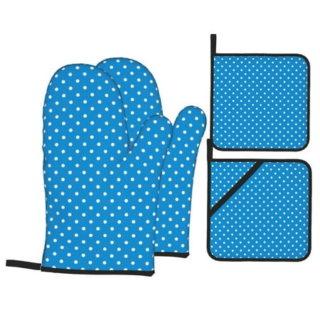 Oven Mitts and Pot Holders Sets 4 pcs cute white polka dots blue Non-Slip Oven Gloves Potholders Soft Quilted Lining Heat Resistant Gloves Hot Pads for Kitchen Baking Cooking
Oven Mitts and Pot Holders Sets 4 pcs cute white polka dots blue Non-Slip Oven Gloves Potholders Soft Quilted Lining Heat Resistant Gloves Hot Pads for Kitchen Baking Cooking