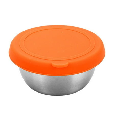 1 Set 50ML Sauce Cup Leak-proof Large Capacity Stainless Steel Small Seasoning Bowl with Silicone Cover Home Supplies
