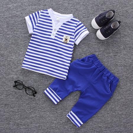 Yubatuo Toddler Kids Baby Boys Striped T shirt Tops Short-Sleeved Pants 2PCS Clothes SetBlueXL
Yubatuo Toddler Kids Baby Boys Striped T shirt Tops Short-Sleeved Pants 2PCS Clothes SetBlueXL