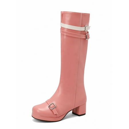 Eloshman Ladies Casual Block Knee High Boot Office Non Slip Chunky Heel Riding Boots Fashion Tall Heels Shoes Pink 4.5
Eloshman Ladies Casual Block Knee High Boot Office Non Slip Chunky Heel Riding Boots Fashion Tall Heels Shoes Pink 4.5