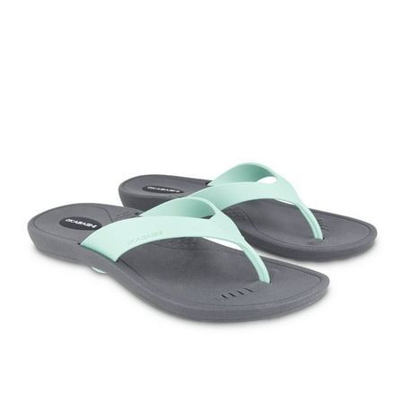 Okabashi Breeze Women s Flip Flops-Slate/Sea Foam-LL