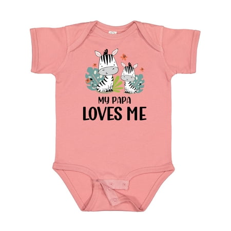Inktastic Zebra My Papa Loves Me Gift Baby Boy or Baby Girl Bodysuit