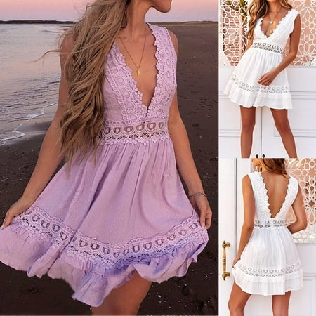 Womail summer Women V-Neck Vest Backless Lace Skirt dress Solid Hollow Sleeveless beach dresses for women 2022
Womail summer Women V-Neck Vest Backless Lace Skirt dress Solid Hollow Sleeveless beach dresses for women 2022