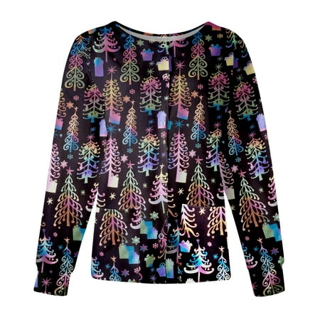 QAZXD Womens Casual Tops Floral Round Neck Long Sleeve Scrub Tops with Two Pockets Pullover Purple 4XL
QAZXD Womens Casual Tops Floral Round Neck Long Sleeve Scrub Tops with Two Pockets Pullover Purple 4XL