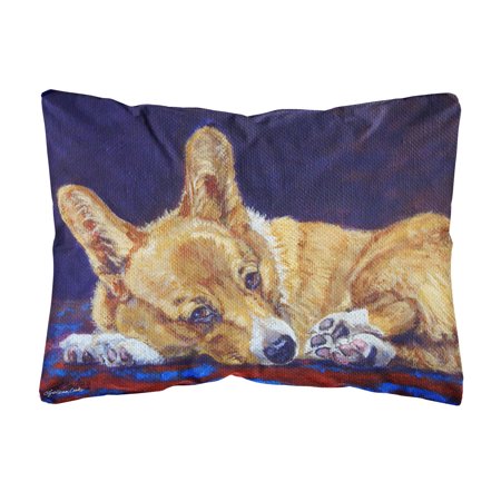 Corgi Blue Lonesome Fabric Decorative Pillow