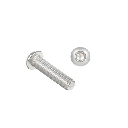 A2 IS07380 304 Stainless Steel Hex Screw Socket Button Bolts Screws M6*25