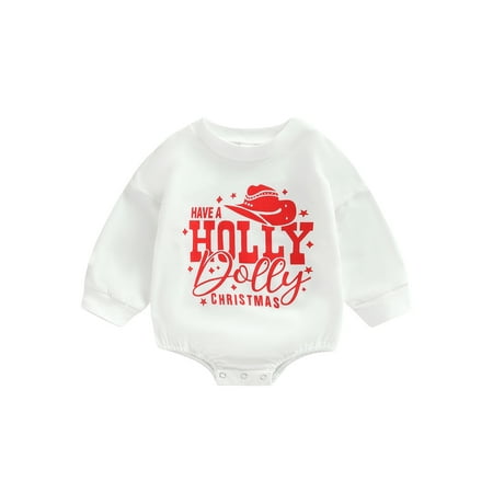 Canrulo Christmas Newborn Baby Girl Boy Holly Dolly Christmas Sweatshirt Romper Bodysuit Fall Winter Clothes White 0-3 Months
Canrulo Christmas Newborn Baby Girl Boy Holly Dolly Christmas Sweatshirt Romper Bodysuit Fall Winter Clothes White 0-3 Months