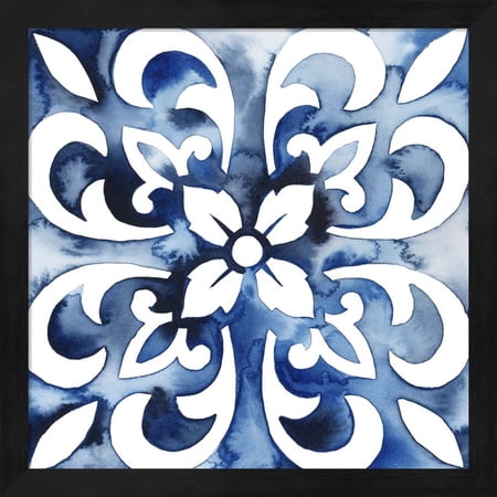 Cobalt Tile II by Grace Popp, Framed Wall Art, 13.25W x 13.25H