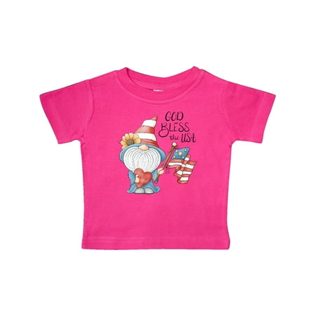Inktastic God Bless the USA Gnome Gift Baby Boy or Baby Girl T-Shirt