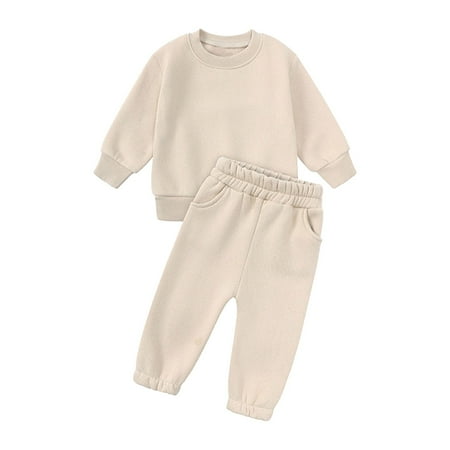 TIREOW Classic Sets for Children s Kids Outfit Soft Solid Color Cotton Warm Long Sleeved Round Neck Autumn and Winter Suit Clothes Boys Girls Loose and Comfortable Outfits
TIREOW Classic Sets for Children s Kids Outfit Soft Solid Color Cotton Warm Long Sleeved Round Neck Autumn and Winter Suit Clothes Boys Girls Loose and Comfortable Outfits