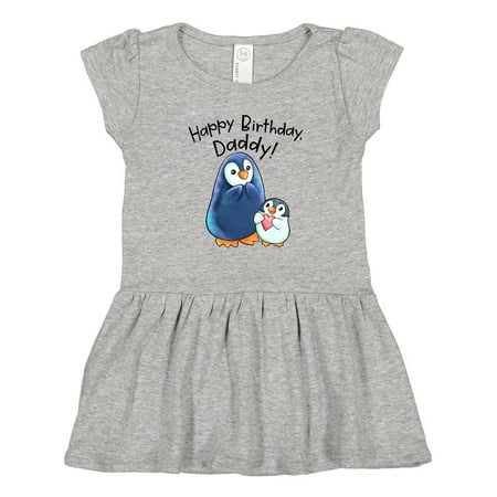 Inktastic Happy Birthday Daddy!- Cute Penguins Gift Toddler Girl Dress