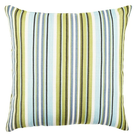 Vesper Lane Blue and Green Striped Throw Pillow