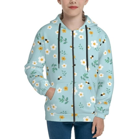 Hoodies for Women Bee flower Long Sleeve Sweatshirt Drawstring Zip Up Hoodie with Pockets Teen Girl Clothes
Hoodies for Women Bee flower Long Sleeve Sweatshirt Drawstring Zip Up Hoodie with Pockets Teen Girl Clothes