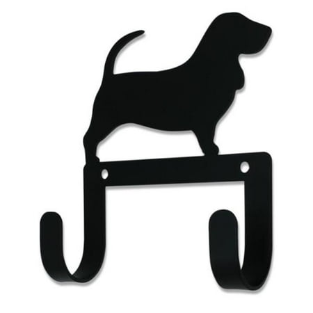 Village Wrought Iron WH-LC-363 Basset Hound - Leash & Collar Wall Hook