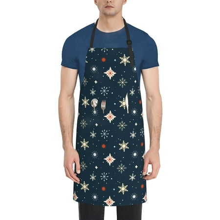 Pofeuu Christmas Snowflakes1 Print Waterproof Apron with Pockets Adjustable Cooking Aprons Kitchen Bib for Baking Household Cleaning 
Pofeuu Christmas Snowflakes1 Print Waterproof Apron with Pockets Adjustable Cooking Aprons Kitchen Bib for Baking Household Cleaning