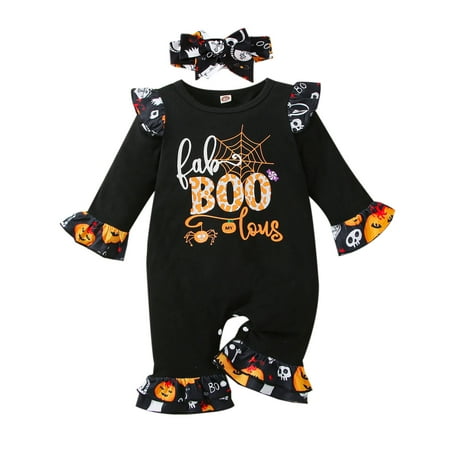 XINSHIDE Infant Girls Pumpkin Party Long Sleeve Ruffles Romper Cartoon Letter Prints Flare Jumpsuit Headbands Set Baby Girl Clothes
XINSHIDE Infant Girls Pumpkin Party Long Sleeve Ruffles Romper Cartoon Letter Prints Flare Jumpsuit Headbands Set Baby Girl Clothes
