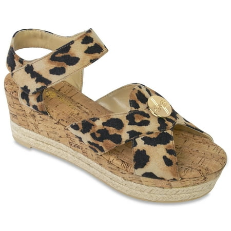 Lindsay Phillips Giselle Leopard Platform Wedge Sandal for Women