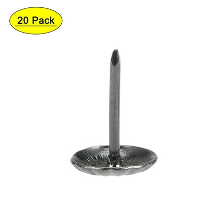 Uxcell 7/16-Inch Head Dia Round Thumb Black Upholstery Nails Tacks 20 Pack