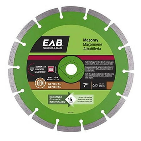 EAB Tool USA 257325 7 in. Segmented Rim Design Diamond Blade Pack of 5