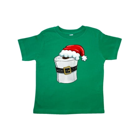 Inktastic Toilet Paper with Santa Hat and Belt Gift Toddler Boy or Toddler Girl T-Shirt