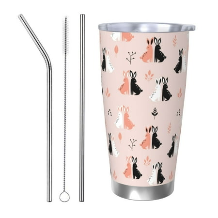 Logiee White And Black Rabbit Print 20OZ Car Cup with Lid Stainless Steel Vacuum Insulated Double Wall Travel Tumbler Durable Insulated Coffee Mug Thermal Cup with Straw-Straw Three-piece Set
Logiee White And Black Rabbit Print 20OZ Car Cup with Lid Stainless Steel Vacuum Insulated Double Wall Travel Tumbler Durable Insulated Coffee Mug Thermal Cup with Straw-Straw Three-piece Set