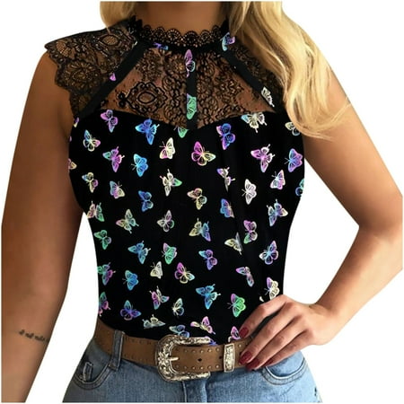 YFPWM Casual Clothes for Women for Work Bustier Tops Concert Tops Linen Shirts Cute Blouses Comfortable Slim Sleeveless Print Lace Panel Top
YFPWM Casual Clothes for Women for Work Bustier Tops Concert Tops Linen Shirts Cute Blouses Comfortable Slim Sleeveless Print Lace Panel Top