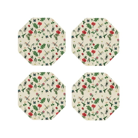 Drink Coasters Set of 4 Flowers Insects Leather Coasters for Coffee Table Protector Heat Resistant Cute Coasters for Home Decor Housewarming Gifts Bar Kitchen 4 Inch Octagon
Drink Coasters Set of 4 Flowers Insects Leather Coasters for Coffee Table Protector Heat Resistant Cute Coasters for Home Decor Housewarming Gifts Bar Kitchen 4 Inch Octagon
