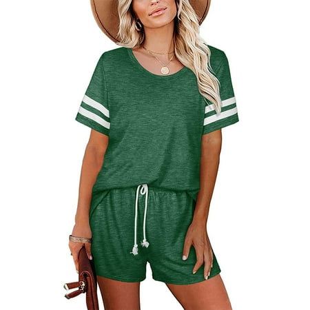 Womens Pajama Set Striped Short Sleeve Tops and Shorts Loungewear Casual 2 Piece Sleepwear Pjs Sets
Womens Pajama Set Striped Short Sleeve Tops and Shorts Loungewear Casual 2 Piece Sleepwear Pjs Sets