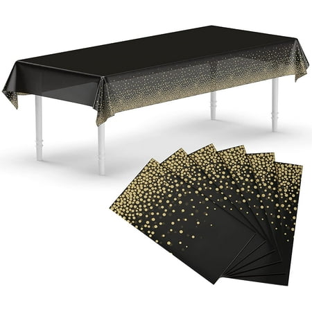 54 x 108 Inch Rectangle Plastic Table Cloth Picnic / Camping / Birthday Party / Banquet Table Cover. Disposable/Reusable Tablecloths (Black with Golden Dot 6)
54 x 108 Inch Rectangle Plastic Table Cloth Picnic / Camping / Birthday Party / Banquet Table Cover. Disposable/Reusable Tablecloths (Black with Golden Dot 6)