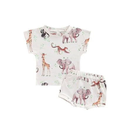 aturustex Toddler Infant Boys Girls Summer Sets Animal Print Crew Neck Short Sleeve T-Shirts Elastic Shorts Casual Beach Outfits
aturustex Toddler Infant Boys Girls Summer Sets Animal Print Crew Neck Short Sleeve T-Shirts Elastic Shorts Casual Beach Outfits