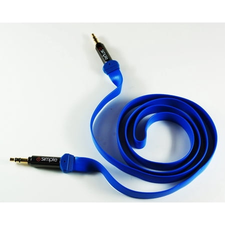 iSimple ISMJ53BL 3 Foot Max Flat 3.5mm Auxiliary Car Audio Aux Cable Blue