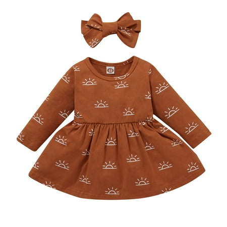 Fsqjgq 18M Girl Dress Toddler Kids Girls Fashionable Prints Collar Long Sleeves Princess Dress Hairband Set Dress 3 Year Old Girls Polyester Brown 86
Fsqjgq 18M Girl Dress Toddler Kids Girls Fashionable Prints Collar Long Sleeves Princess Dress Hairband Set Dress 3 Year Old Girls Polyester Brown 86