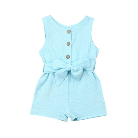 Gwiyeopda Infant Girls Sleeveless Plain Bodysuit Casual Slim Fit Linen Romper Playsuit with Belt
Gwiyeopda Infant Girls Sleeveless Plain Bodysuit Casual Slim Fit Linen Romper Playsuit with Belt