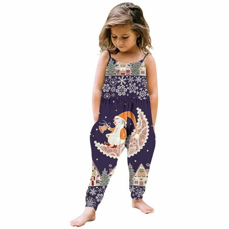 TUOBARR Christmas Toddler Baby Girl Jumpsuits Cartoon Printing Strap Romper Pants With Pockets Purple (1-6Years)
TUOBARR Christmas Toddler Baby Girl Jumpsuits Cartoon Printing Strap Romper Pants With Pockets Purple (1-6Years)