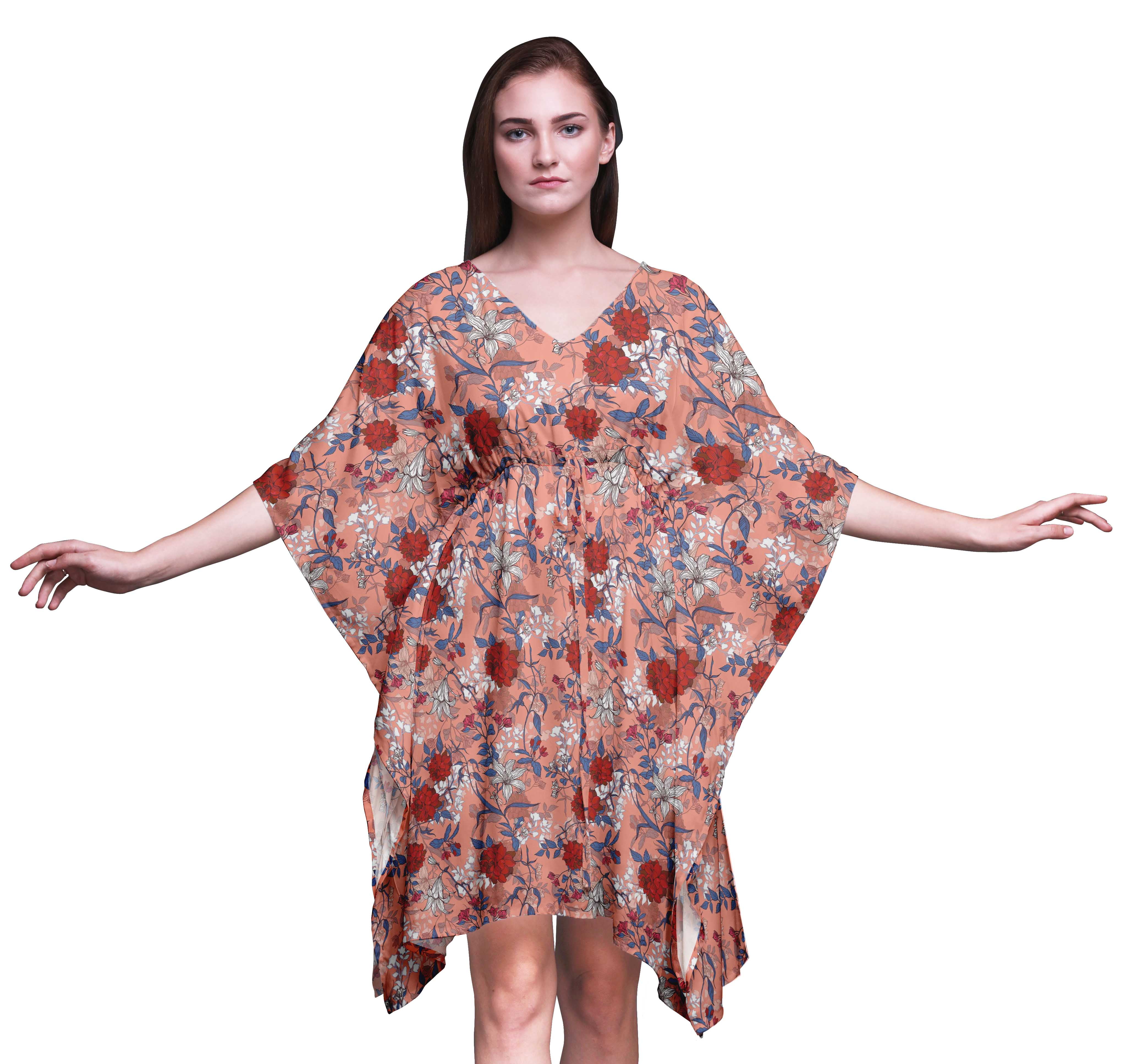 Bimba Flower Beach Kaftan Bikini Cover Up Women S Midi Dress Short Caftan Xl X Walmart