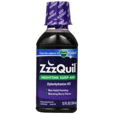 ZzzQuil Nighttime Sleep-Aid Liquid, Warming Berry Flavor 12 oz (Pack of 6)