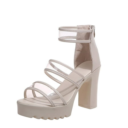 Womens Sandals Ladies Shoes Solid Color Fashion Chunky High Heels Back Zipper Sandals Women S Sandals Pu Beige 37
Womens Sandals Ladies Shoes Solid Color Fashion Chunky High Heels Back Zipper Sandals Women S Sandals Pu Beige 37