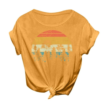 MPWEGNP Women Casual Vintage Sun Print Shirt Camping Print Solid Color Short Sleeve T Shirt Top Xx Shirt Quality Scrub Set
MPWEGNP Women Casual Vintage Sun Print Shirt Camping Print Solid Color Short Sleeve T Shirt Top Xx Shirt Quality Scrub Set