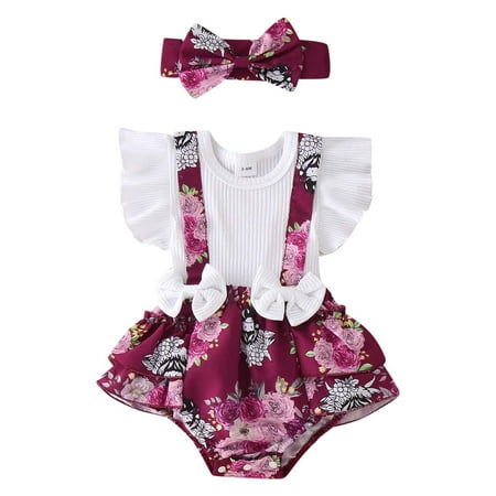 Toddler Boys Girls Rompers Short Sleeve Flower Print Bodysuit Headbands for Children Jumpsuits Size 0-3M
Toddler Boys Girls Rompers Short Sleeve Flower Print Bodysuit Headbands for Children Jumpsuits Size 0-3M