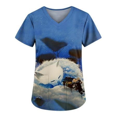 Bazyrey Womens Tops Women Scrubs Top Workwear Cartoon Print V-Neck Workwear Short Sleeve Lightweight T-Shirts Tee Scrubs with Pockets(Buy 2 Get 1 Free)
Bazyrey Womens Tops Women Scrubs Top Workwear Cartoon Print V-Neck Workwear Short Sleeve Lightweight T-Shirts Tee Scrubs with Pockets(Buy 2 Get 1 Free)
