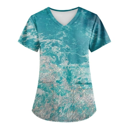 SENDKEEL Summer Tops Plus Size Retro Printed Scrub Working Uniform Tops For Women Cross V-Neck Short Sleeve Fun T-Shirts Workwear Tee With Pockets
SENDKEEL Summer Tops Plus Size Retro Printed Scrub Working Uniform Tops For Women Cross V-Neck Short Sleeve Fun T-Shirts Workwear Tee With Pockets