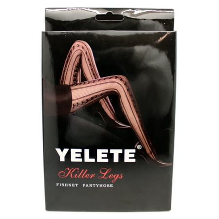 Yelete Killer Legs Fishnet Pantyhose: Garter Stripes (One Size)