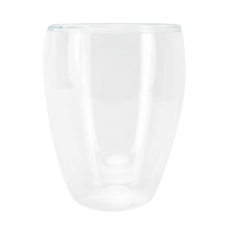 2-Layer Transparent Milk Mug Cylindrical Heat-Resistant Coffee Cup for Beverage Home350ml