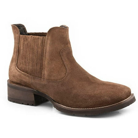 Men s Roper Lucas Leather Ankle Boots Handcrafted Brown