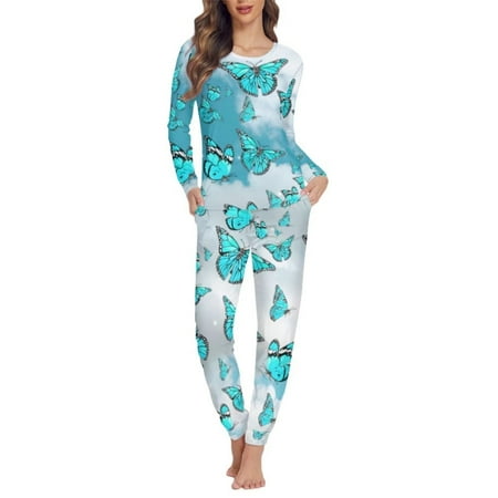 STUOARTE Plus Size Pajamas for Women Butterfly Multi-Saeson Nightwear Sweatpants with Pockets Skin Friendly Holiday Family Fall Sleep Set Outfits Size L
STUOARTE Plus Size Pajamas for Women Butterfly Multi-Saeson Nightwear Sweatpants with Pockets Skin Friendly Holiday Family Fall Sleep Set Outfits Size L