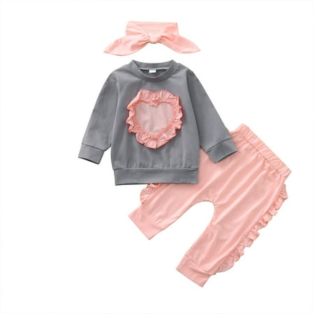 Baby Toddler Girls Long Sleeve Solid Printed Top+ Pants Outfits Sets For 0-6 Months 
Baby Toddler Girls Long Sleeve Solid Printed Top+ Pants Outfits Sets For 0-6 Months