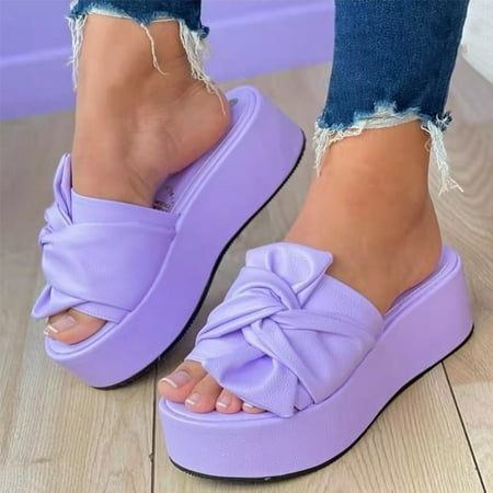 Women s Platform Slippers Sandals Flat Heel Bowknot PU Summer Slide Shoes
Women s Platform Slippers Sandals Flat Heel Bowknot PU Summer Slide Shoes