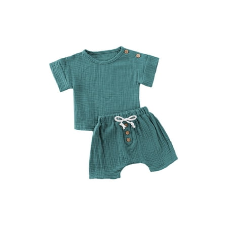 Newborn Baby Boys Solid Color Short Sleeve Pullover Tops Elastic Waist Pants 2-Piece Clothing Set
Newborn Baby Boys Solid Color Short Sleeve Pullover Tops Elastic Waist Pants 2-Piece Clothing Set