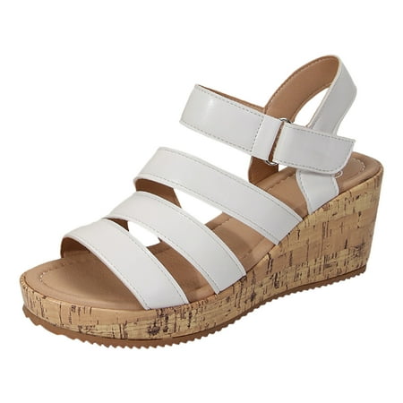 MIASHUI Womens Sandals Summer Shiny Leather Fish Mouth Roman Shoes Beach Large Size Slope Heel Sandals Slippers White 8.5
MIASHUI Womens Sandals Summer Shiny Leather Fish Mouth Roman Shoes Beach Large Size Slope Heel Sandals Slippers White 8.5
