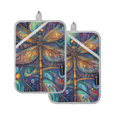 WOBOGO Weird Style Dragonfly Oven Mitts 2 Piece Heat Resistant 338 Degrees F Square Insulation Pads for A Wide Range of Cooking Occasions
WOBOGO Weird Style Dragonfly Oven Mitts 2 Piece Heat Resistant 338 Degrees F Square Insulation Pads for A Wide Range of Cooking Occasions